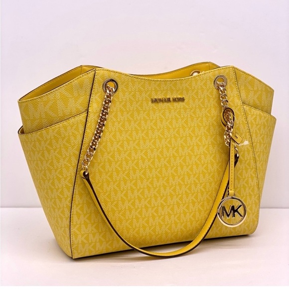 Michael Kors Yellow Tote Chain Shoulder Bag - Picture 9 of 12